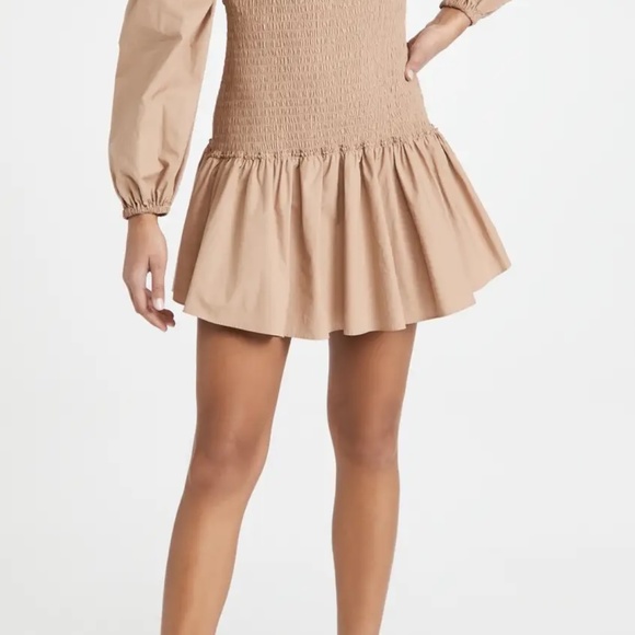 A.L.C. Kora Smocked Mini Dress Size 6 New With Tags Colour Desert Bee - Picture 5 of 9